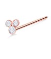 Stone Studded Clubs Silver Straight Nose Stud NSKA-92